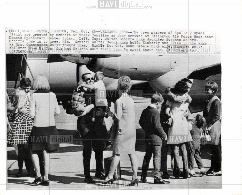 1968 Press Photo Apollo 7 Schirra Eisele Cunningham - Historic Images