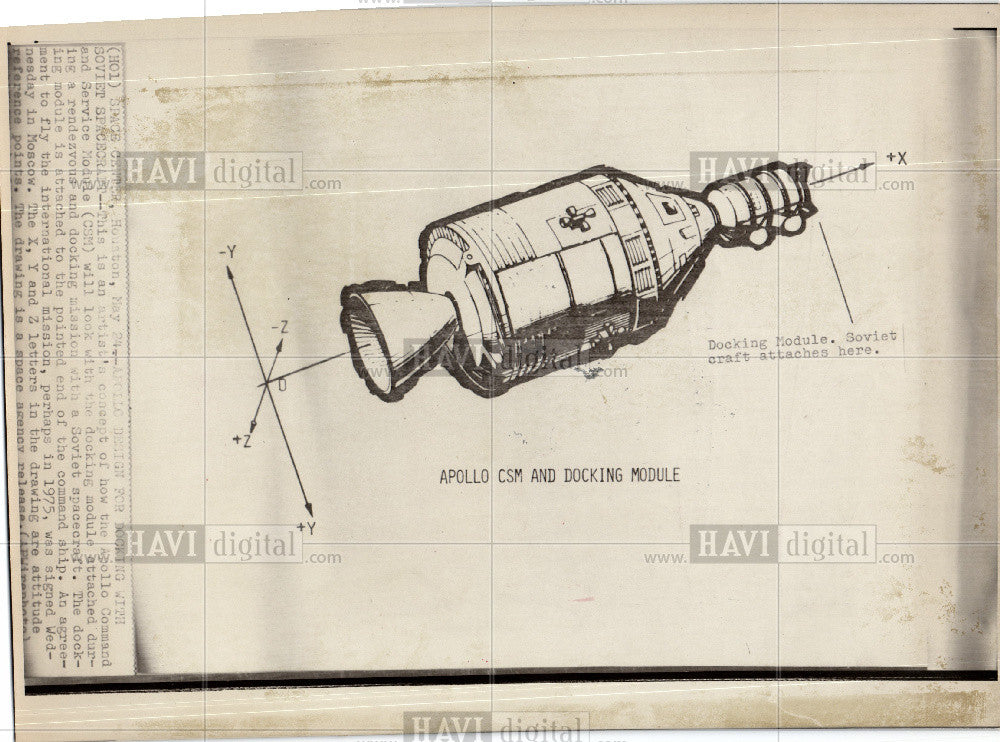 Press Photo Apollo Design Docking,SovietSpacecraft - Historic Images