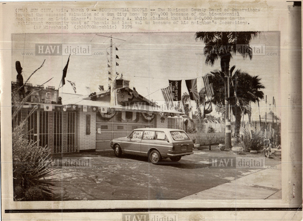 1976 Press Photo Bicentennial Celebration House Value - Historic Images