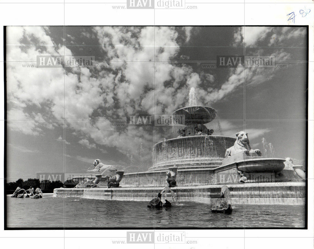 1981 Press Photo Scott Fountain Belle Isle Park - Historic Images