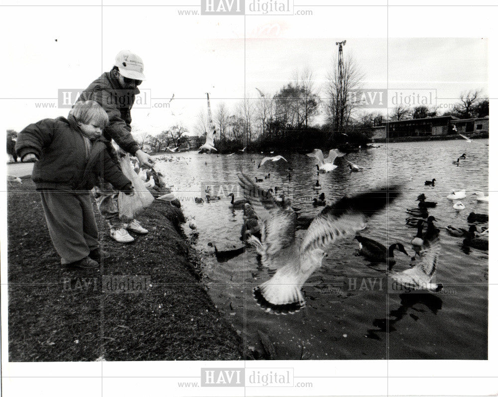 1990 Press Photo island park in the Detroit River - Historic Images