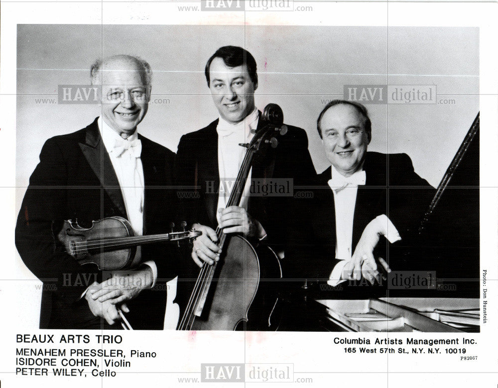 1987 Press Photo Beaux Arts piano Trio Menahem Peter - Historic Images