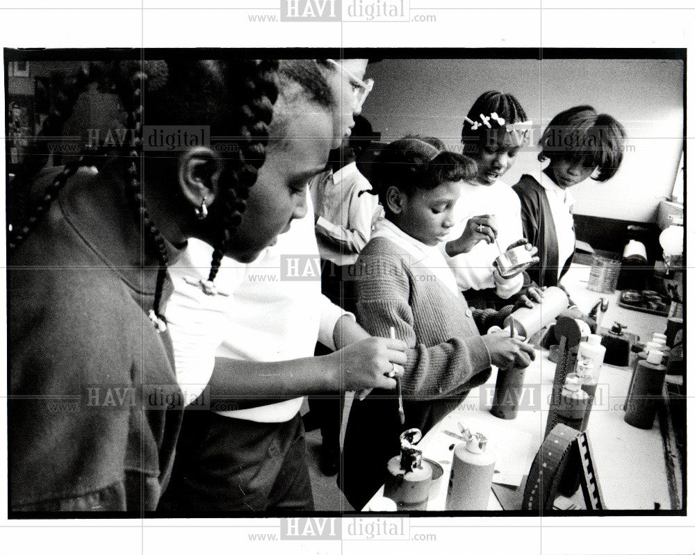 1990 Press Photo Bates Academy, art class, education - Historic Images