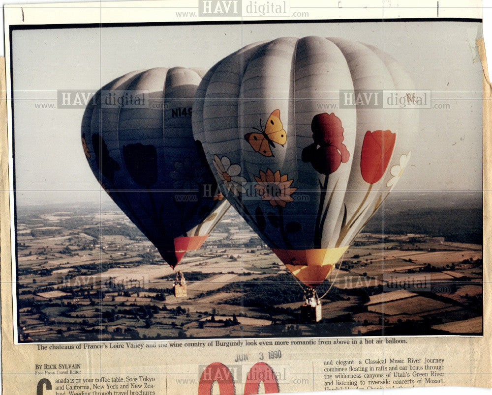 1990 Press Photo France Balloon Loire Valley  Burghundy - Historic Images