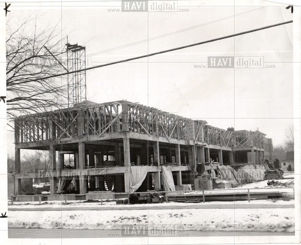 1949 Press Photo Hospital, construction, addition - Historic Images