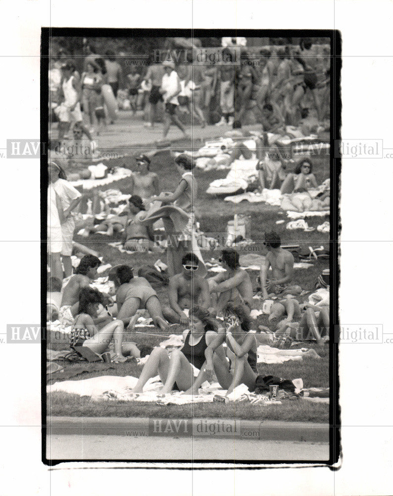 1988 Press Photo Sunbathers - Historic Images