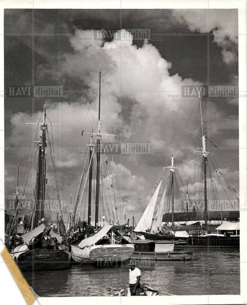 1980 Press Photo Barbados tranquil island turbulent sea - Historic Images