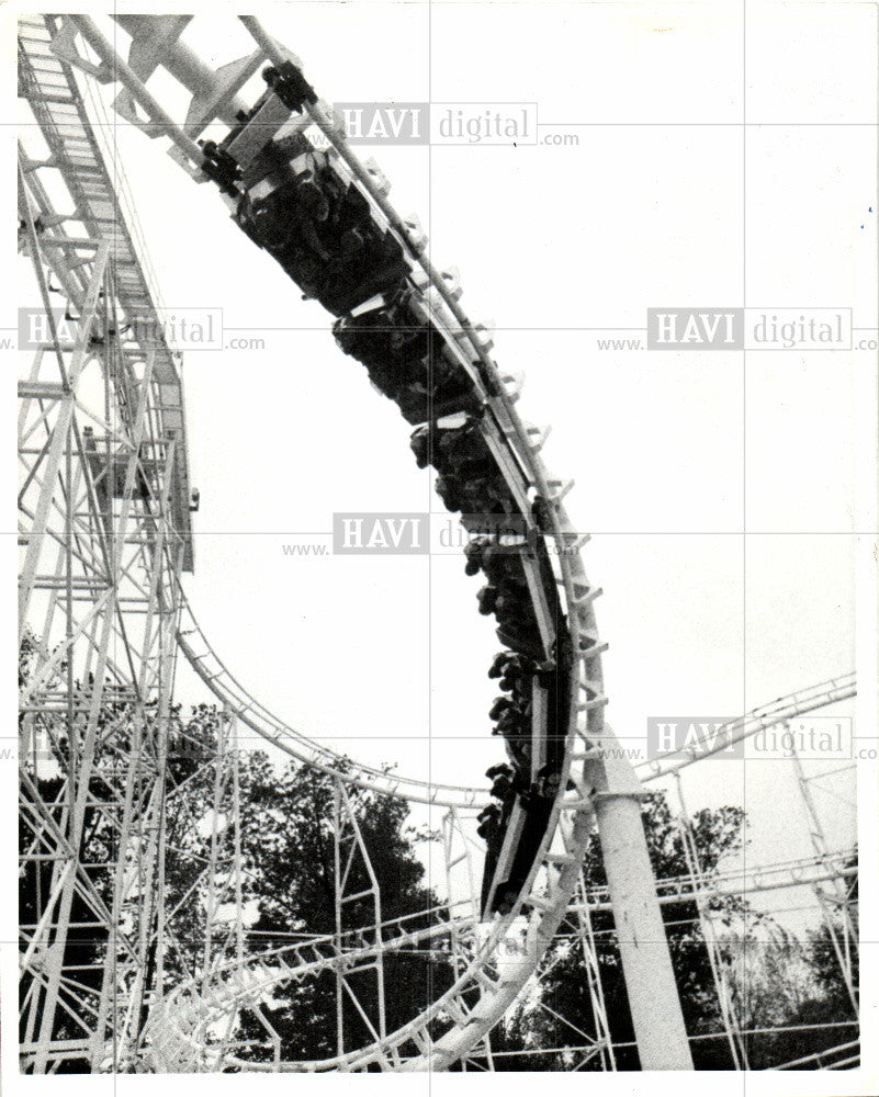 1985 Press Photo Boblo Island Roller Coaster Amusement - Historic Images