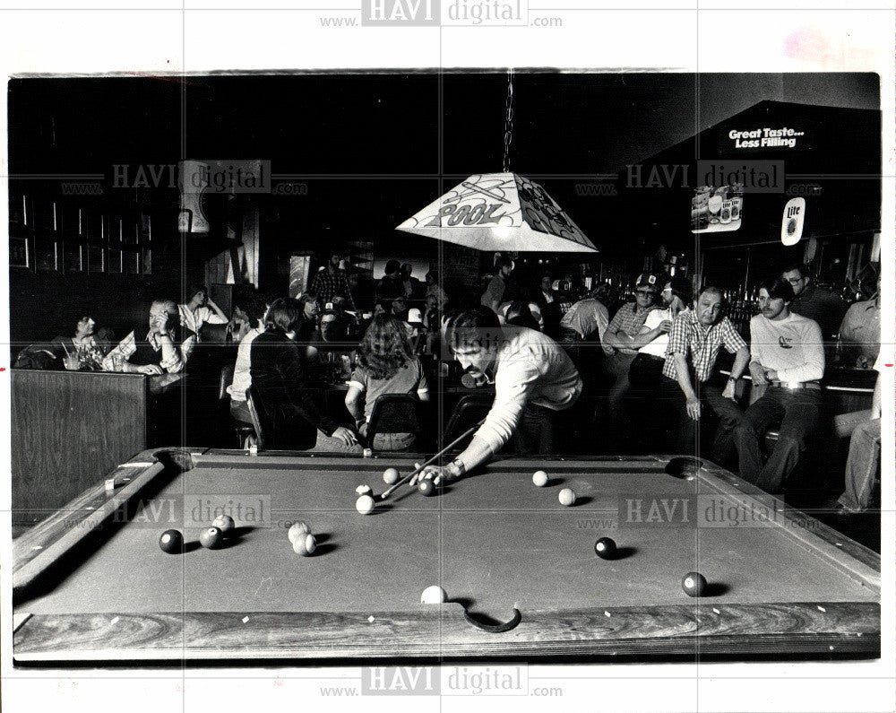 1983 Press Photo billiards Frank Wilseck Rich Woodcox - Historic Images