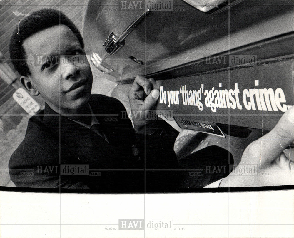 1965 Press Photo anti-crime bumper sticker design - Historic Images