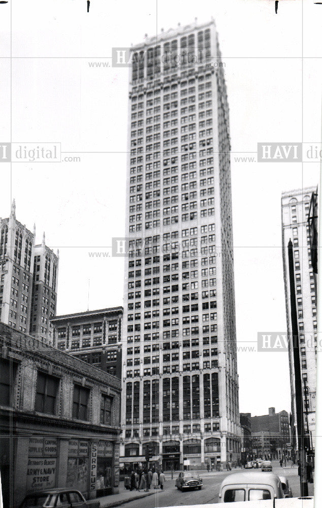 1957 Press Photo Cadillac Tower Beaux Arts skyscraper - Historic Images