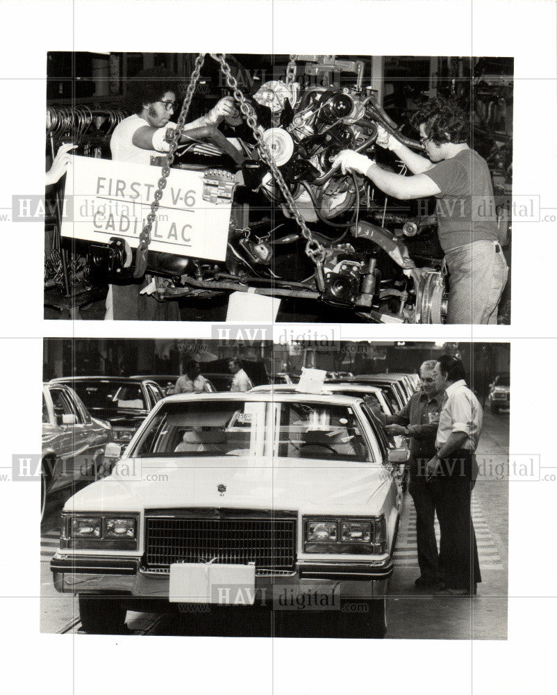 Press Photo FIRST V-6 ENGINE in a CADILLAC - Historic Images