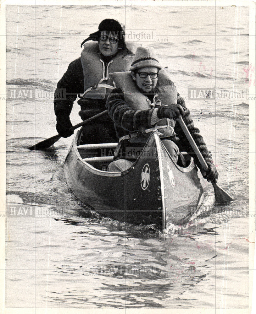 1971 Press Photo Canoe Jim O&#39;Brien Jack Boerman - Historic Images