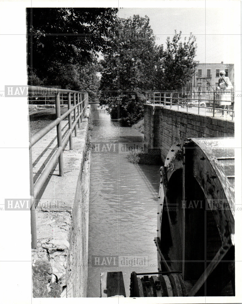 1980 Press Photo Whitewater Canal waterwheel - Historic Images