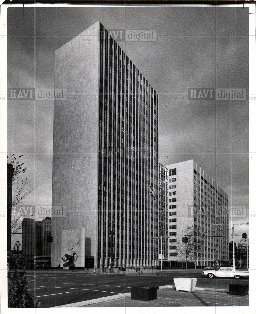 Press Photo City County Building Detroit - Historic Images