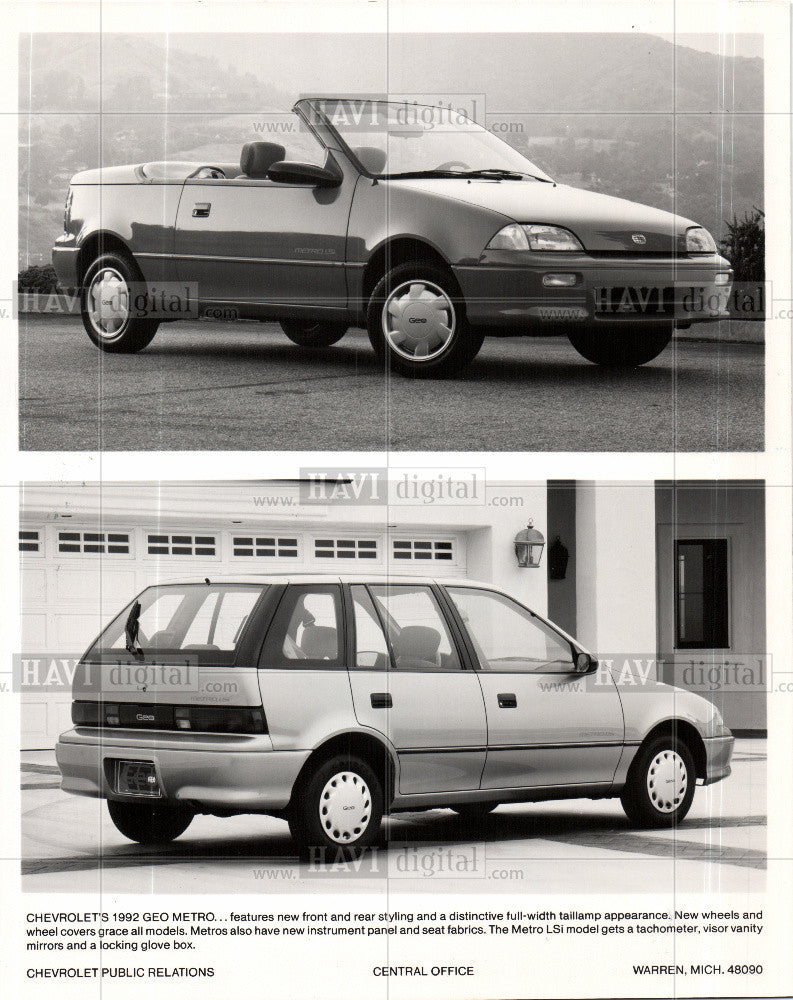 1991 Press Photo CHEVROLET 1992 GEO METRO - Historic Images