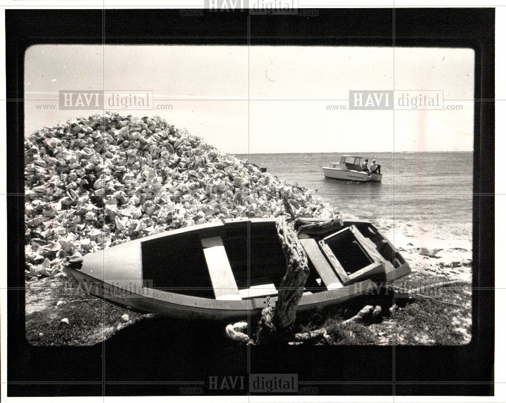 1987 Press Photo Cai Bonaire fishing village - Historic Images