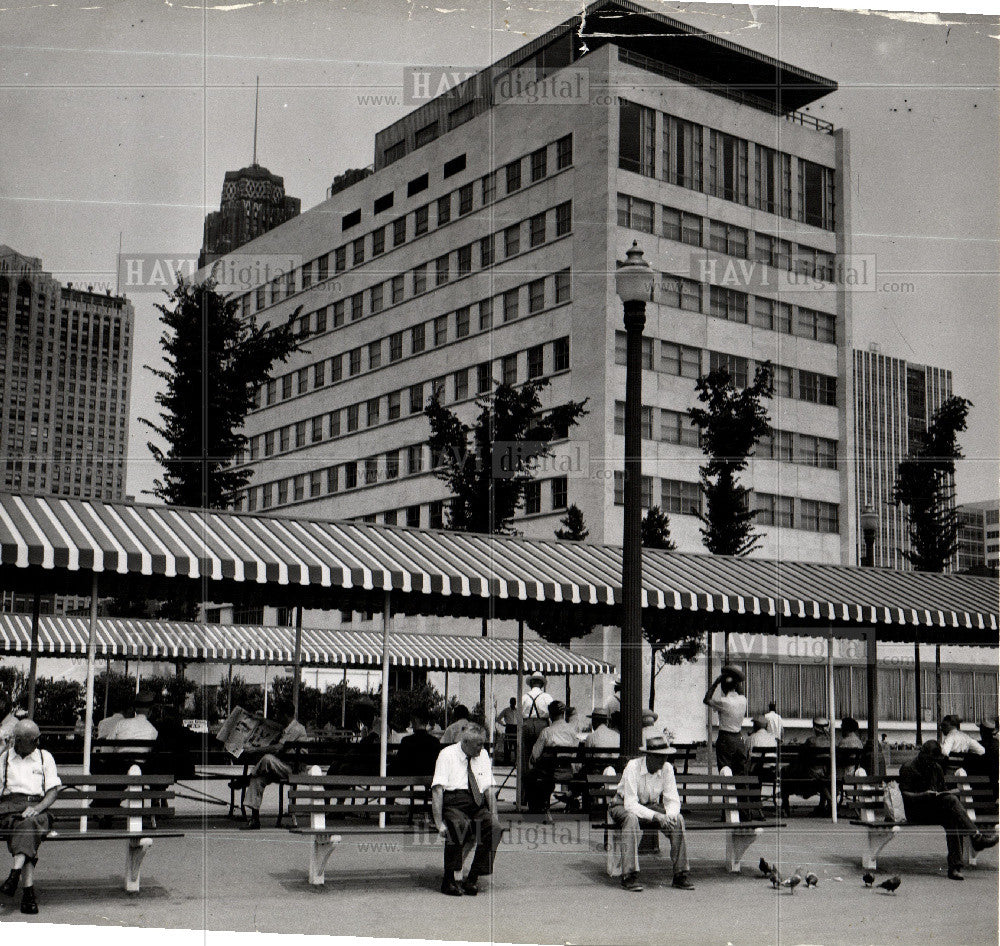 1954 Press Photo Civic center park, Detroit - Historic Images