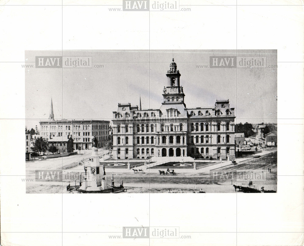 1958 Press Photo Detroit City Hall Historic - Historic Images