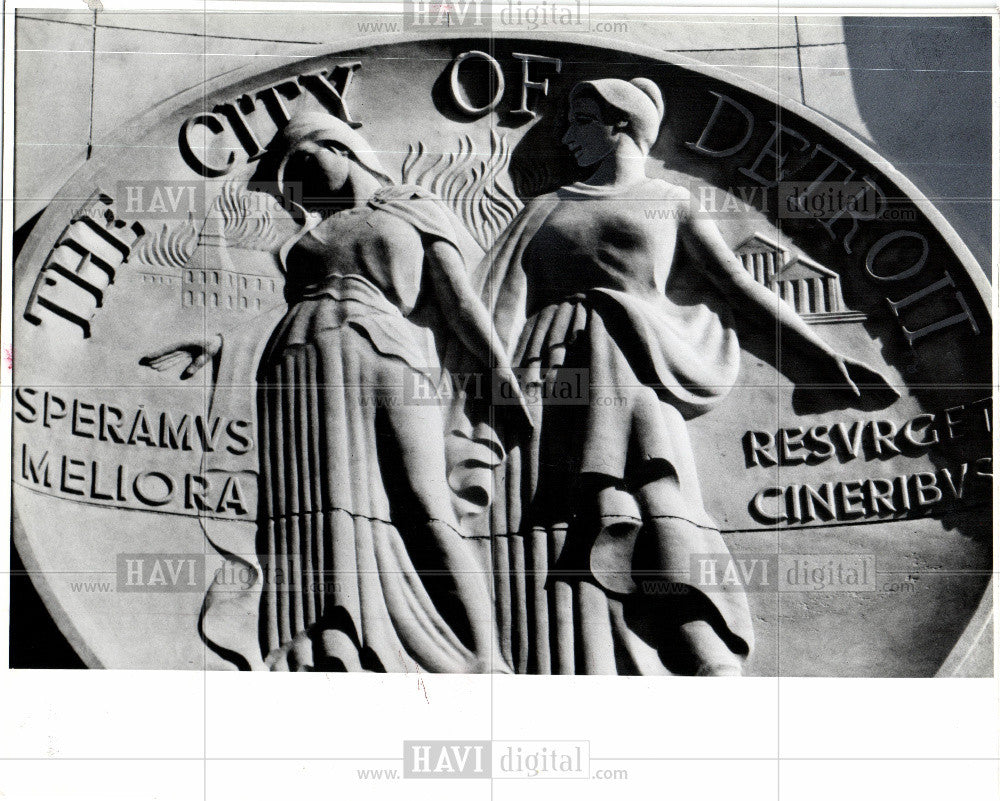 1979 Press Photo Detroit Seal City County Building - Historic Images