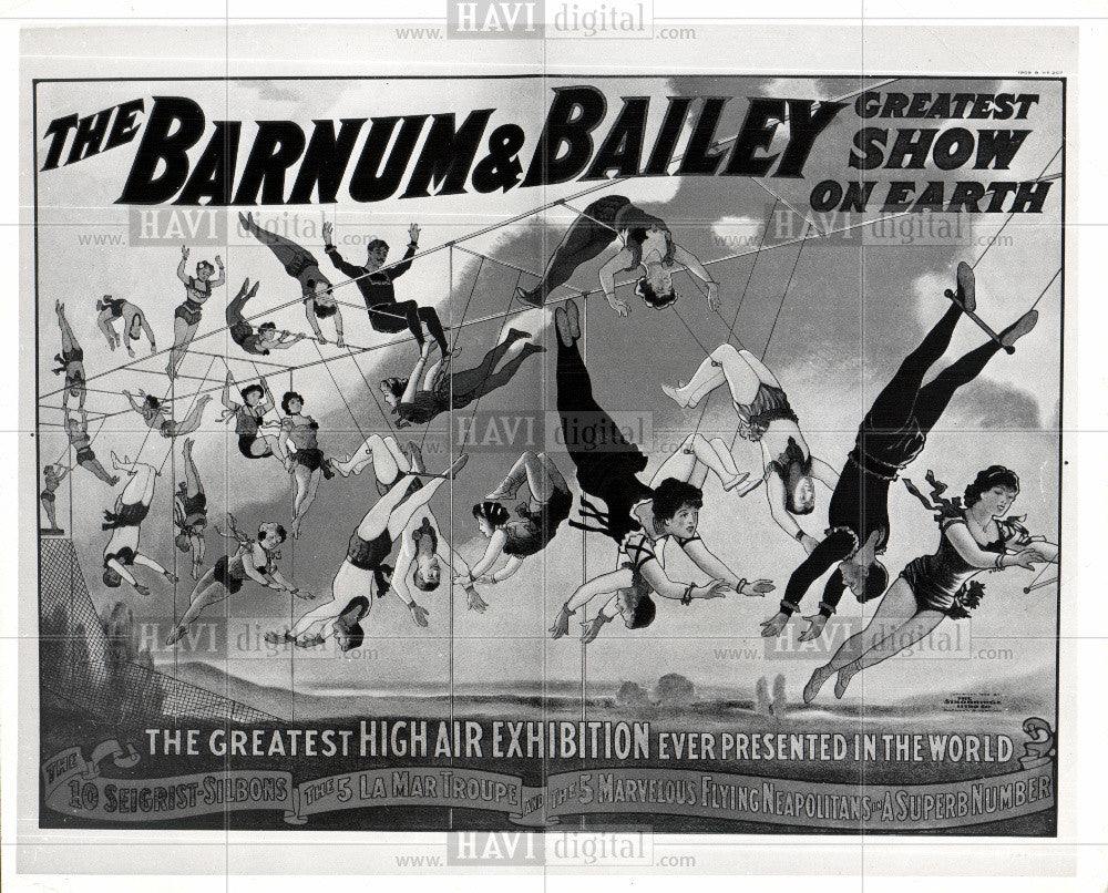 1973 Press Photo Barnum,Bailey,trapeze,poster,1892 - Historic Images