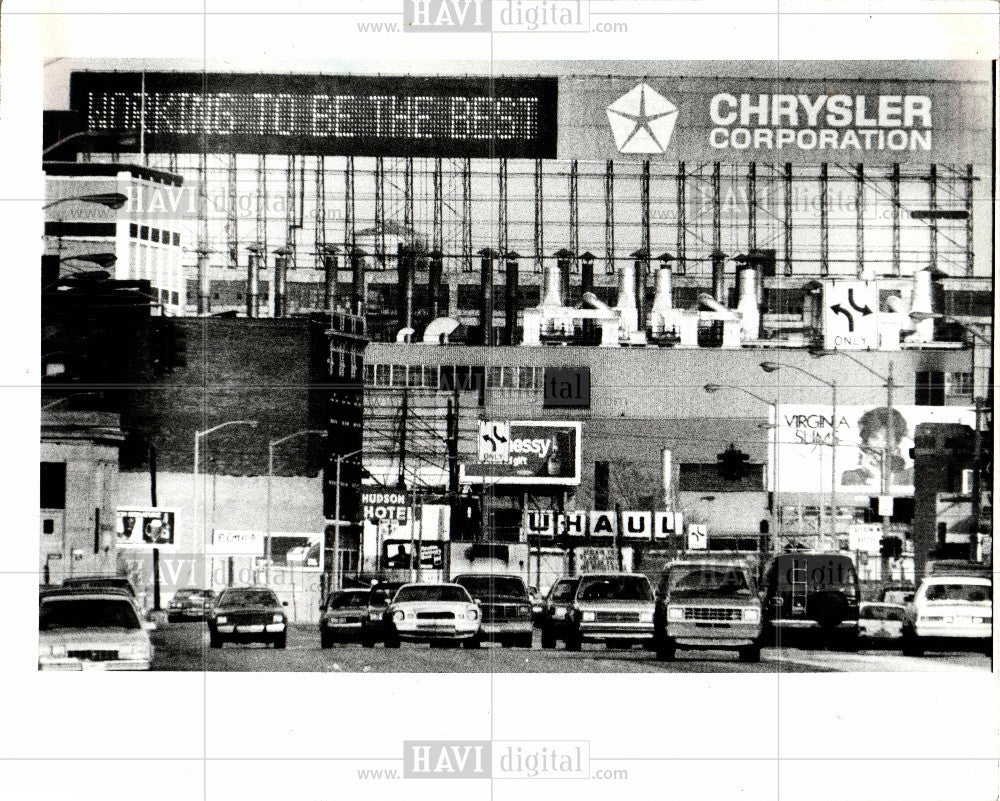 1986 Press Photo Chrysler plant union UAW - Historic Images