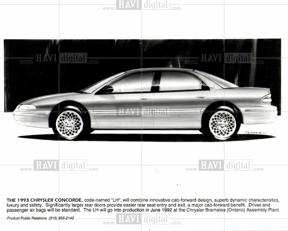 1992 Press Photo THE 1993 CHRYSLER CONCORDE - Historic Images