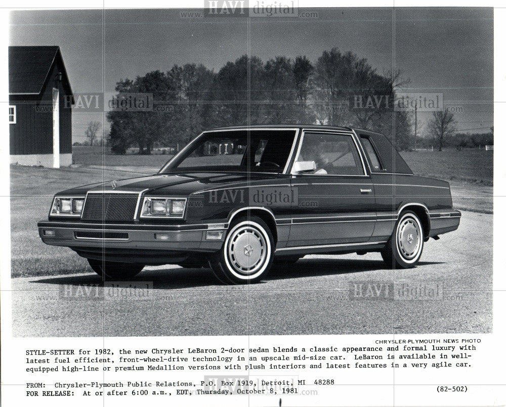 1981 Press Photo Chrysler LeBaron Sedan 1980 - 1989 - Historic Images