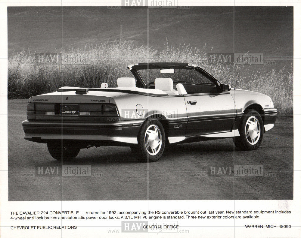 1991 Press Photo Cavalier Z24 Convertible Car Capsules - Historic Images