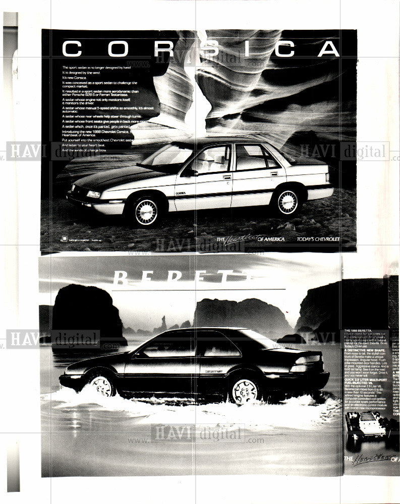 1987 Press Photo Chevy plans ad blitz introduce 2 cars - Historic Images