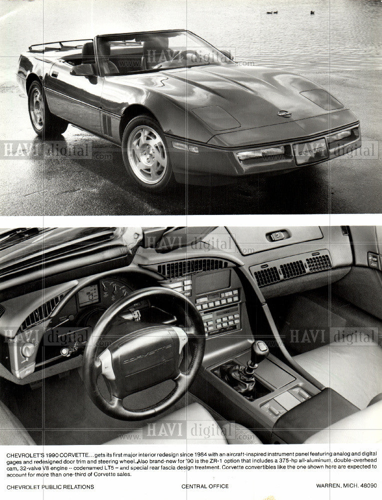 1990 Press Photo Corvette: Chevy targeted 500,00 buyers - Historic Images