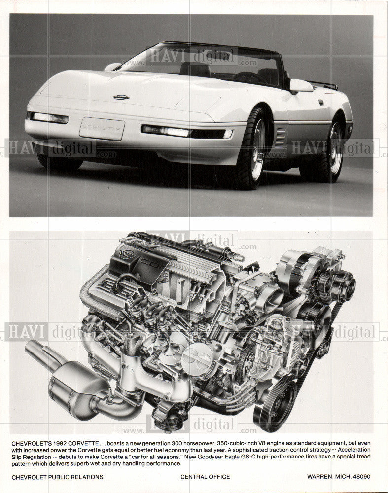 1991 Press Photo Chevrolet Automobile Corvette - Historic Images