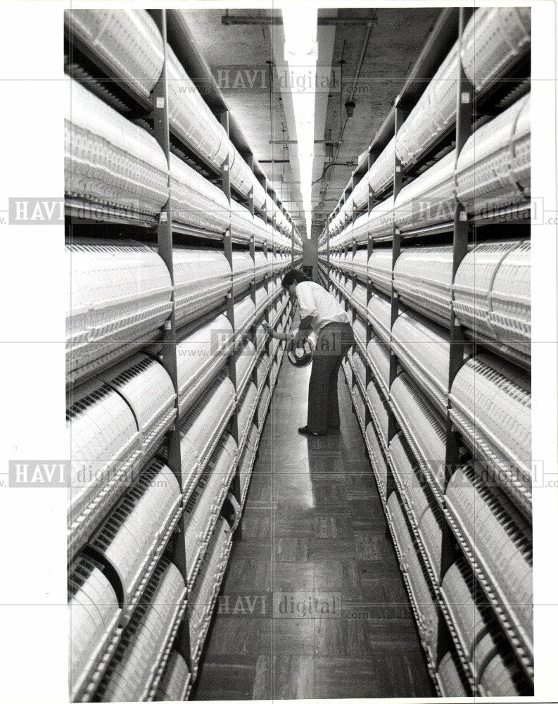 1980 Press Photo US Census Bureau computer tape library - Historic Images
