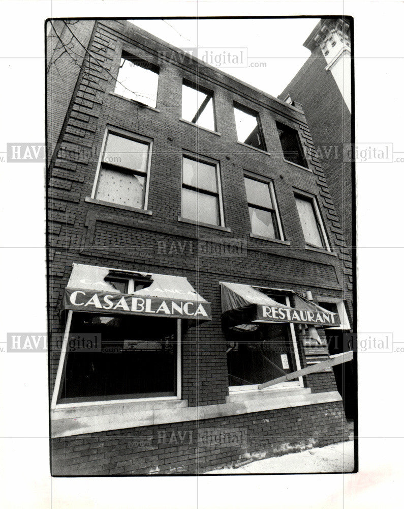 1984 Press Photo Fire Building Renewal Harmonie Park - Historic Images