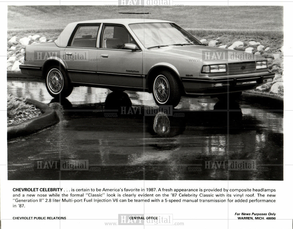 1986 Press Photo Chevrolet Celebrity General Motors Car - Historic Images