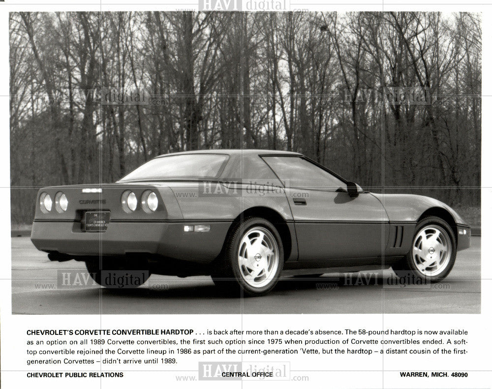 1989 Press Photo Chevrolet&#39;s Corvette - Historic Images