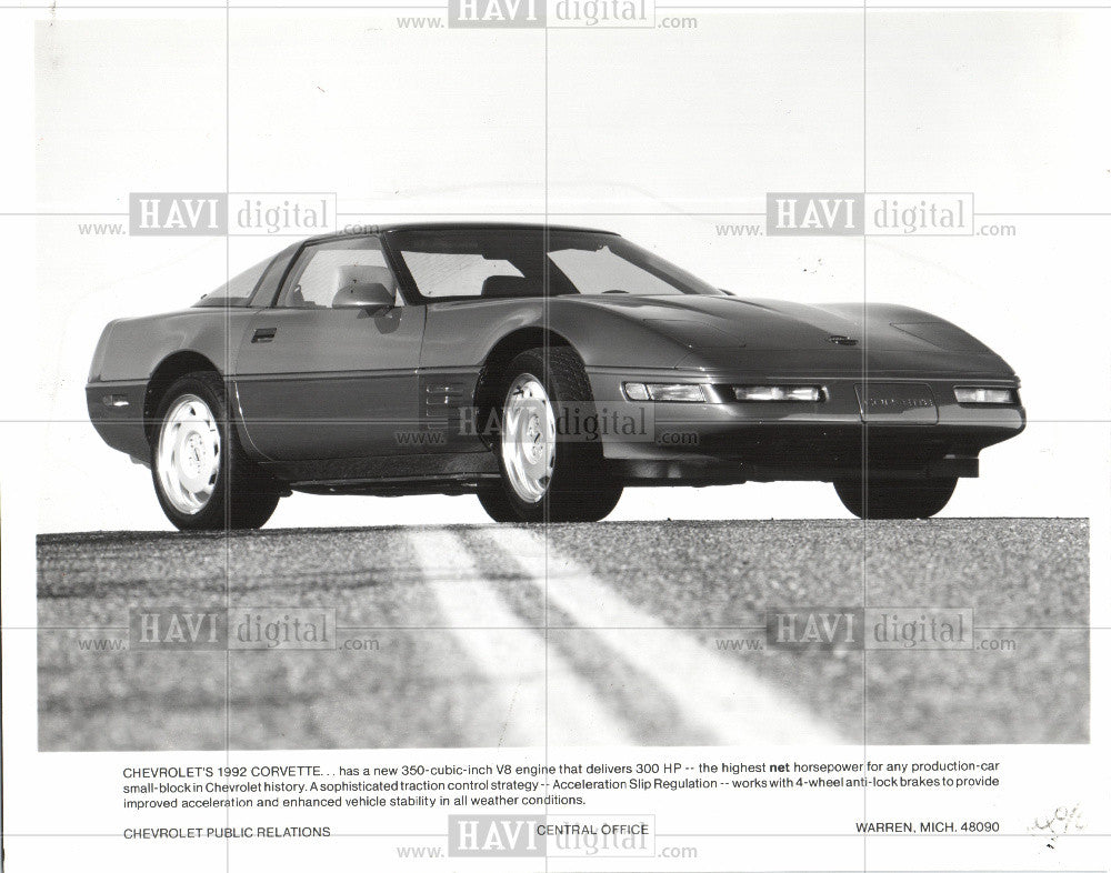 1992 Press Photo Chevrolet Corvette General Motors - Historic Images