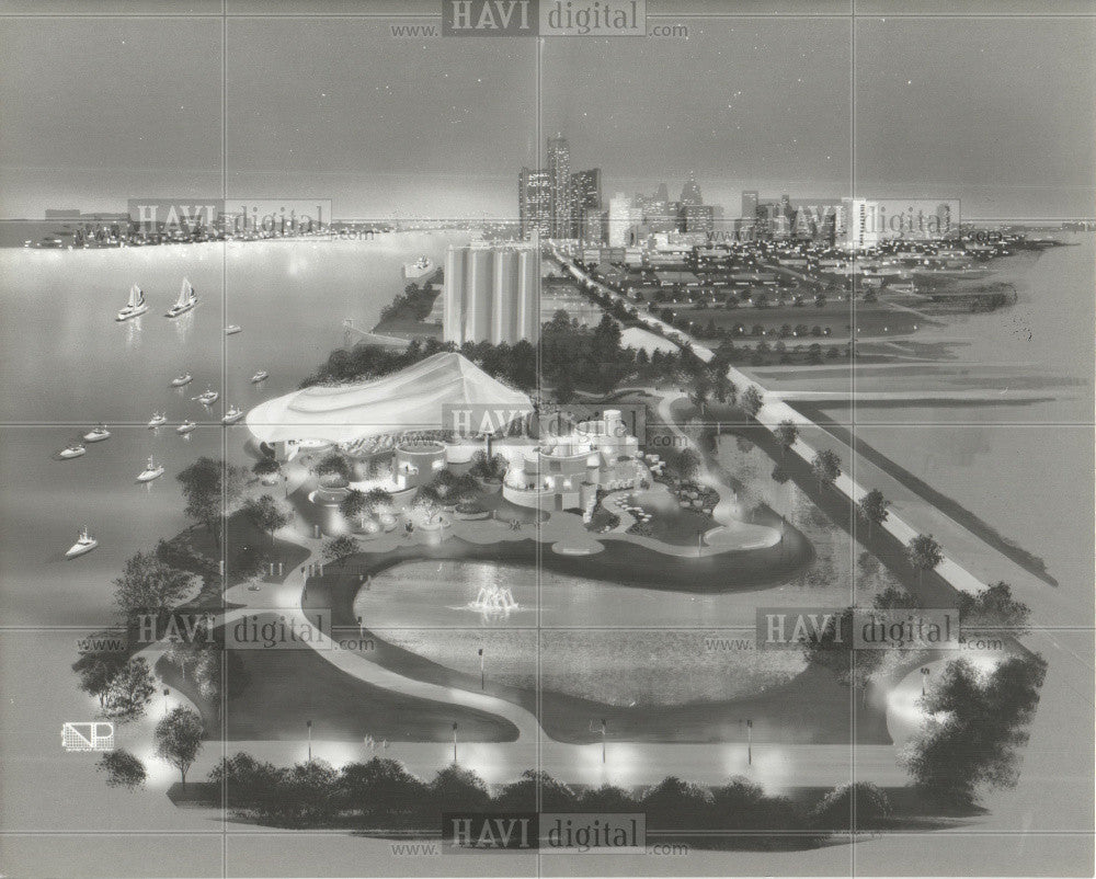 1990 Press Photo Chene Park Detroit Michigan - Historic Images