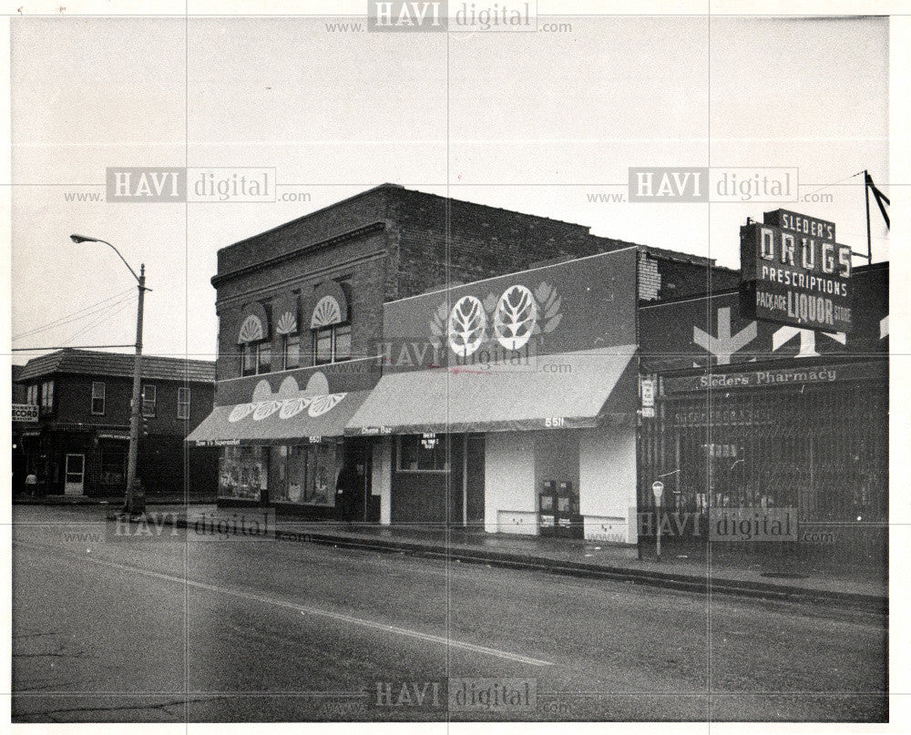 Press Photo Detroit, Chene Ferry Market, Chene St - Historic Images