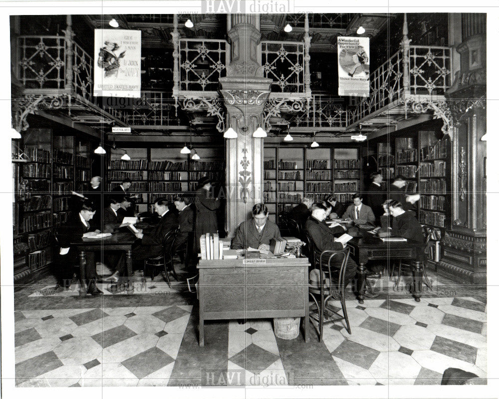 1990 Press Photo CENTRE PARK LIBRARY Detroit - Historic Images