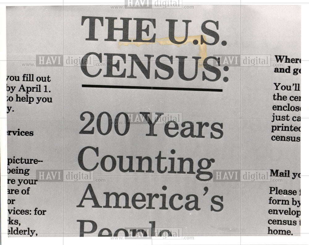 1990 Press Photo US Census 200 Years Counting People - Historic Images