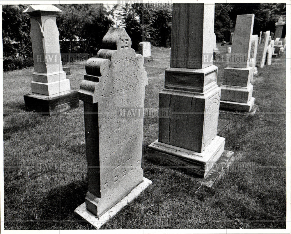 1980 Press Photo Cemetery Champlain Lafayette Street - Historic Images