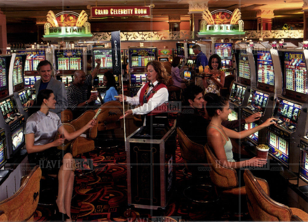 Press Photo Slot Machine Casino MGM Grand Detroit - Historic Images