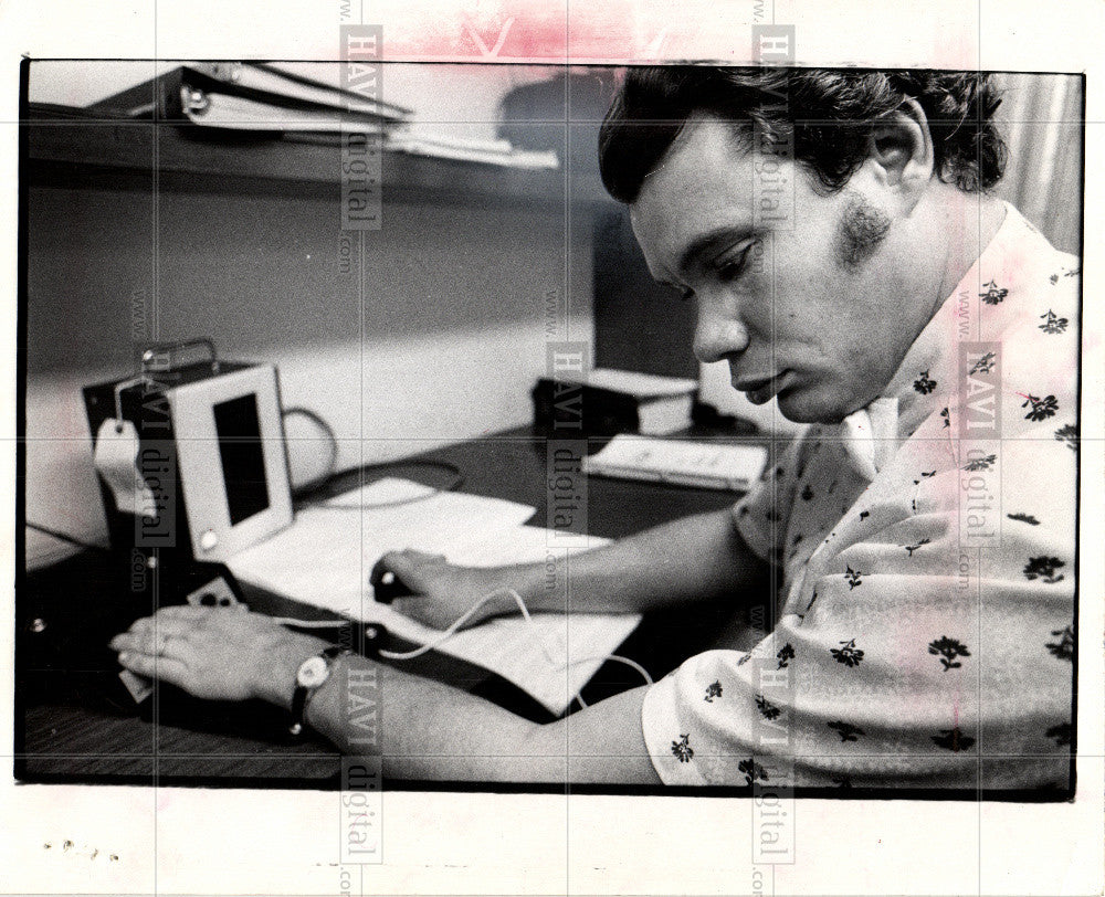 1973 Press Photo blind computer programmer Tom Johnson - Historic Images