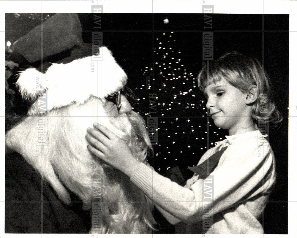 1987 Press Photo students Santa Claus christmas 1987 - Historic Images