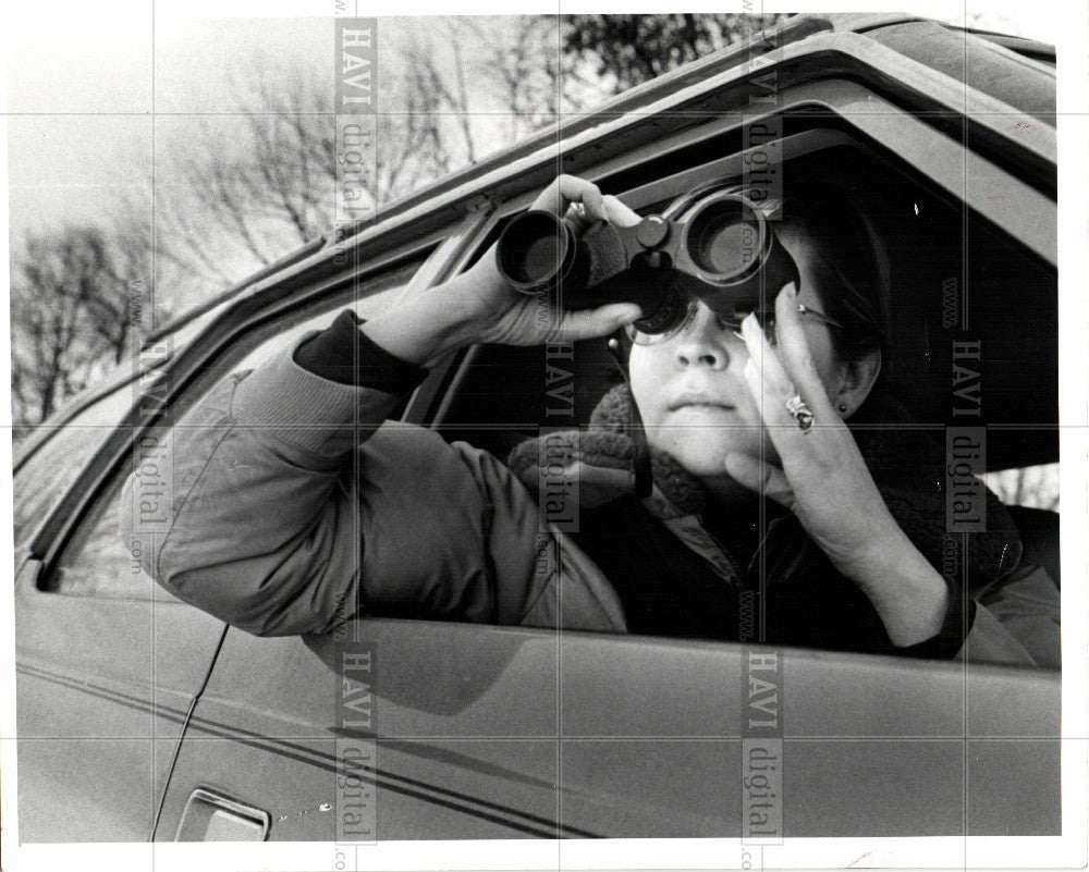 1979 Press Photo Radcliffe bird-watching car - Historic Images