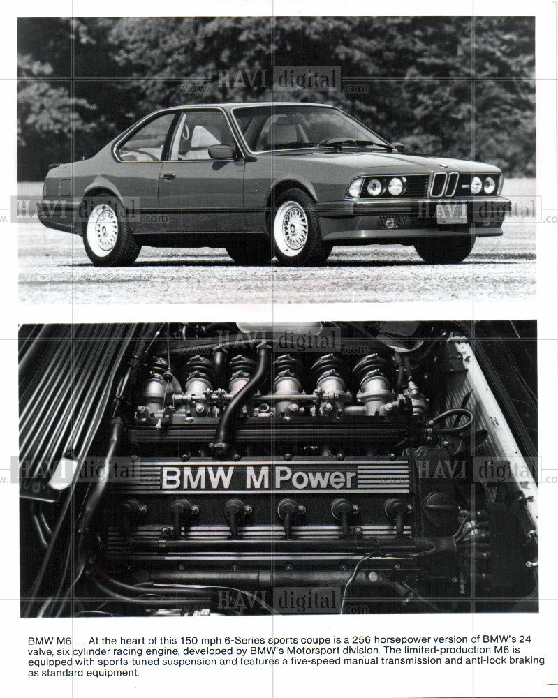 1988 Press Photo BMW M6  automobile - Historic Images
