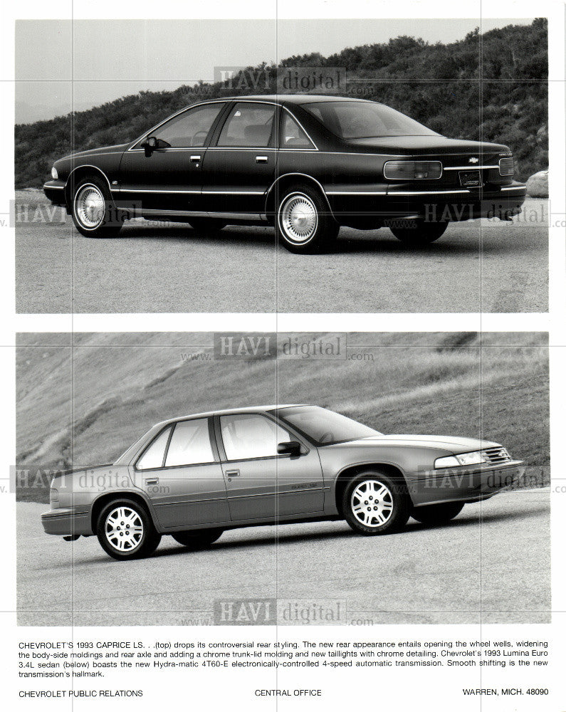 Press Photo Chevrolet Caprice Lumina automovile - Historic Images