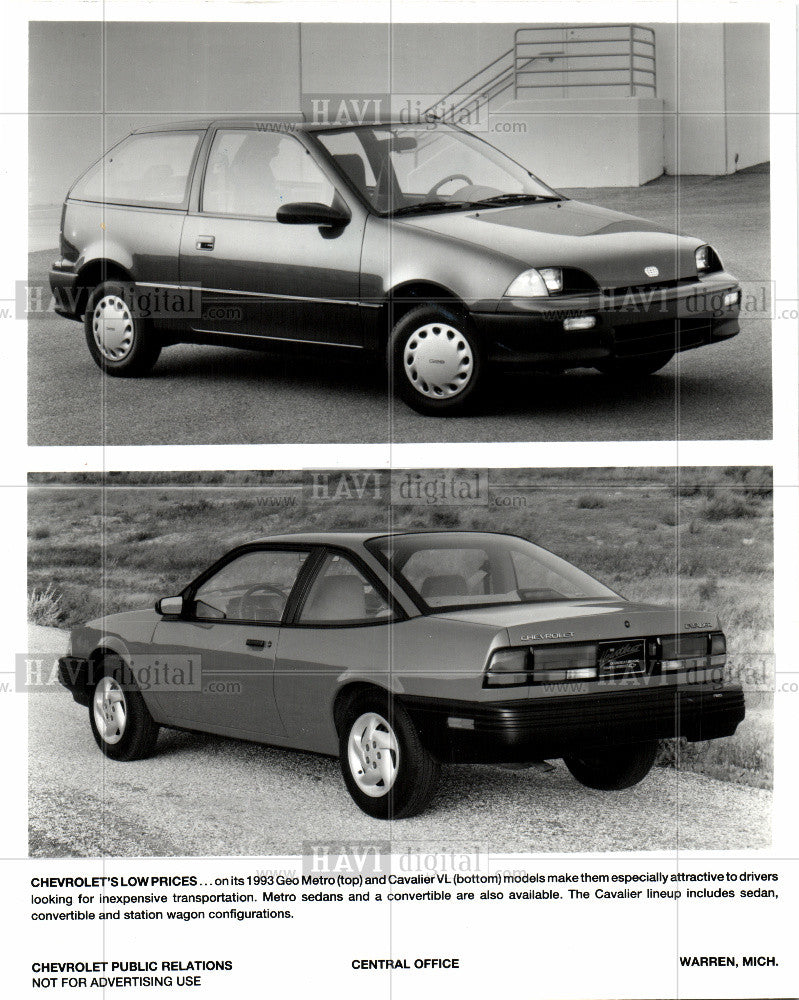 1998 Press Photo 1993 Chevrolet Cavalier VL Car - Historic Images