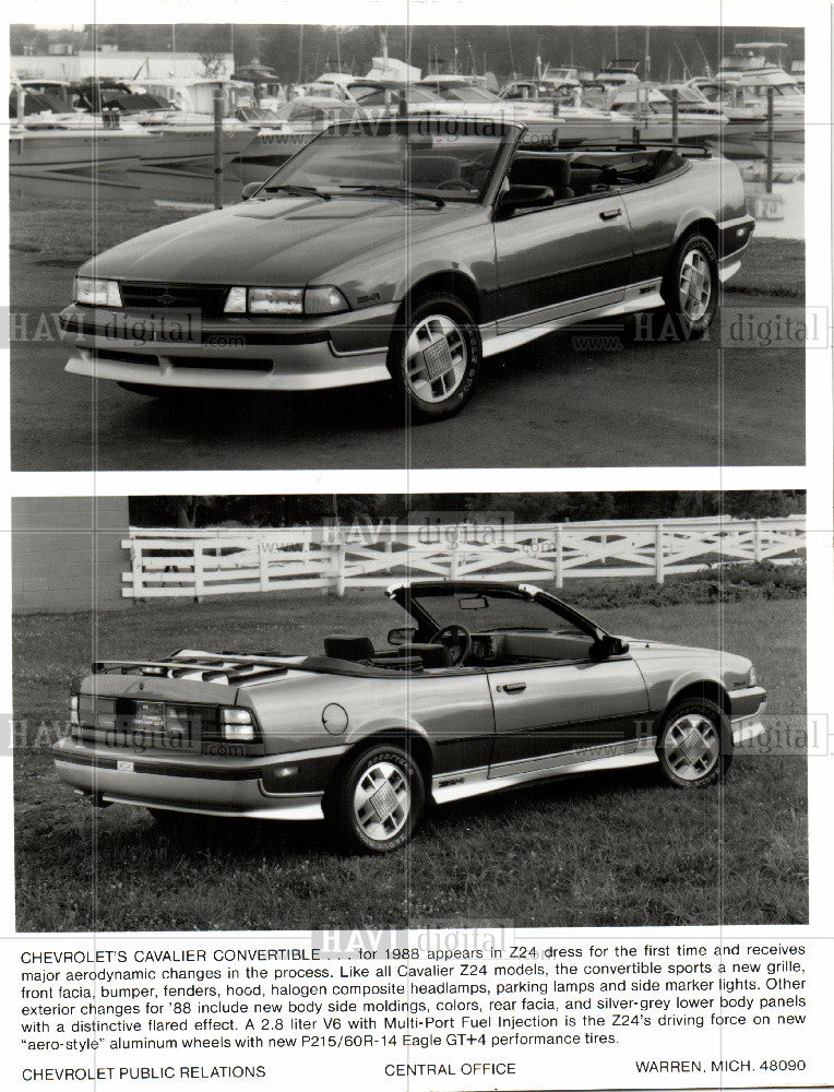 1987 Press Photo Chevrolet's Cavalier - Historic Images